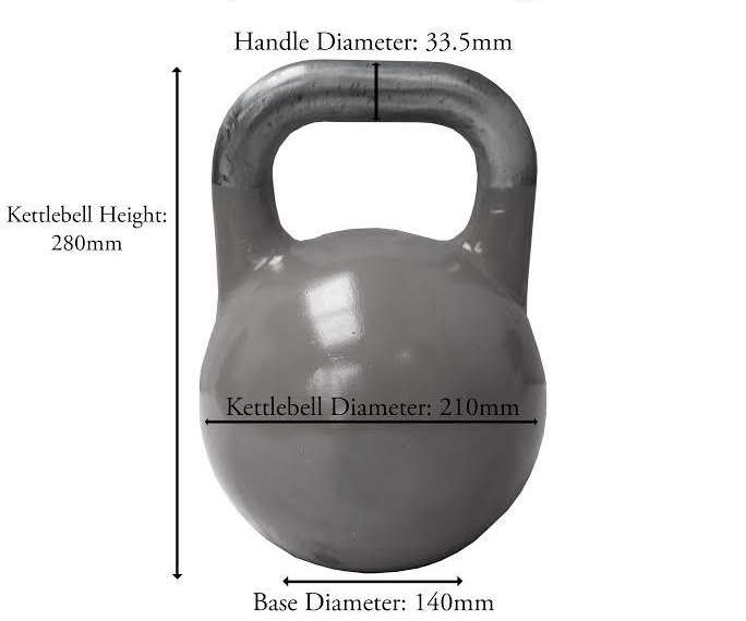 Dimensions of the competition kettlebell