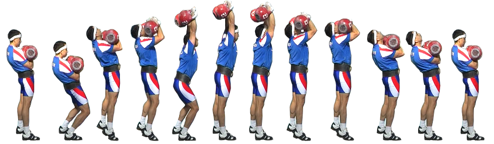 Kettlebell Jerk lift movement phases viewed from the side