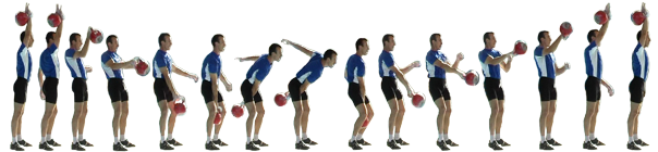 Kettlebell Snatch lift movement phases viewed from the side