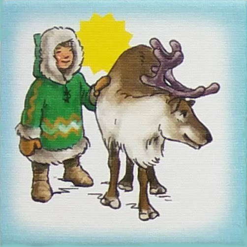 Reindeer with Eskimo tile